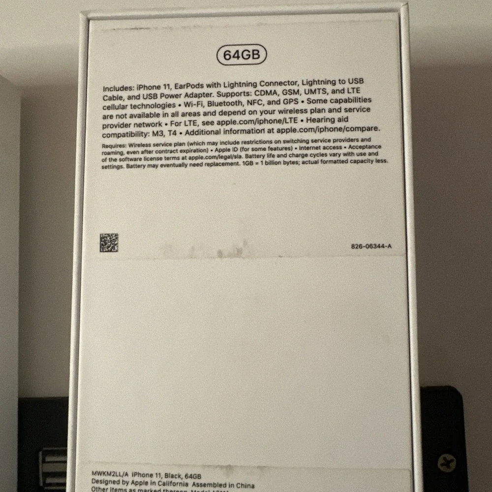 iPhone 11 Black (2) BOXES ONLY Empty, One is 64‎ GB and 128 GB boxes only